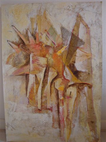 Abstract figuratief in geel